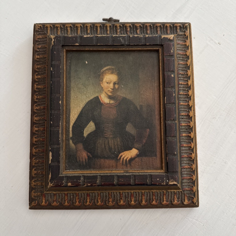 Young Girl At An Open Half Door-Rembrandt Small Vintage